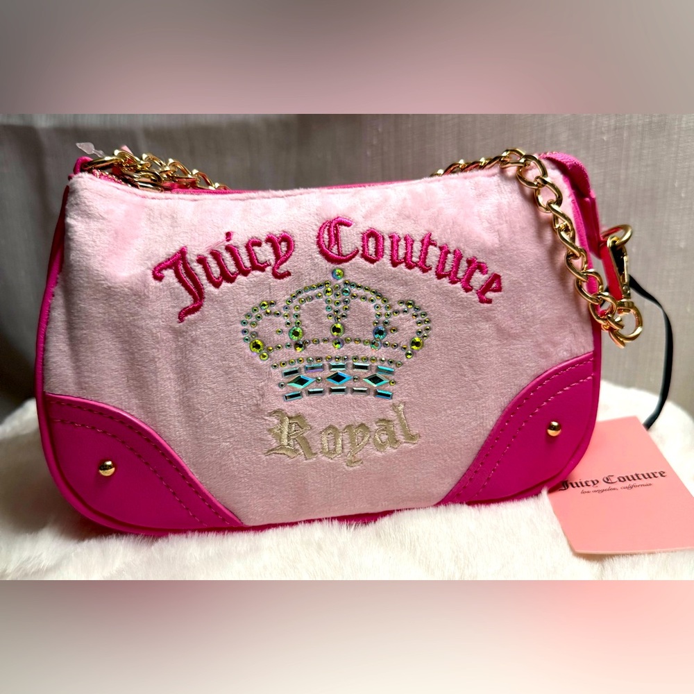 NEW Juicy Couture Royal Juicy Kingdom Pink Wristlet Purse